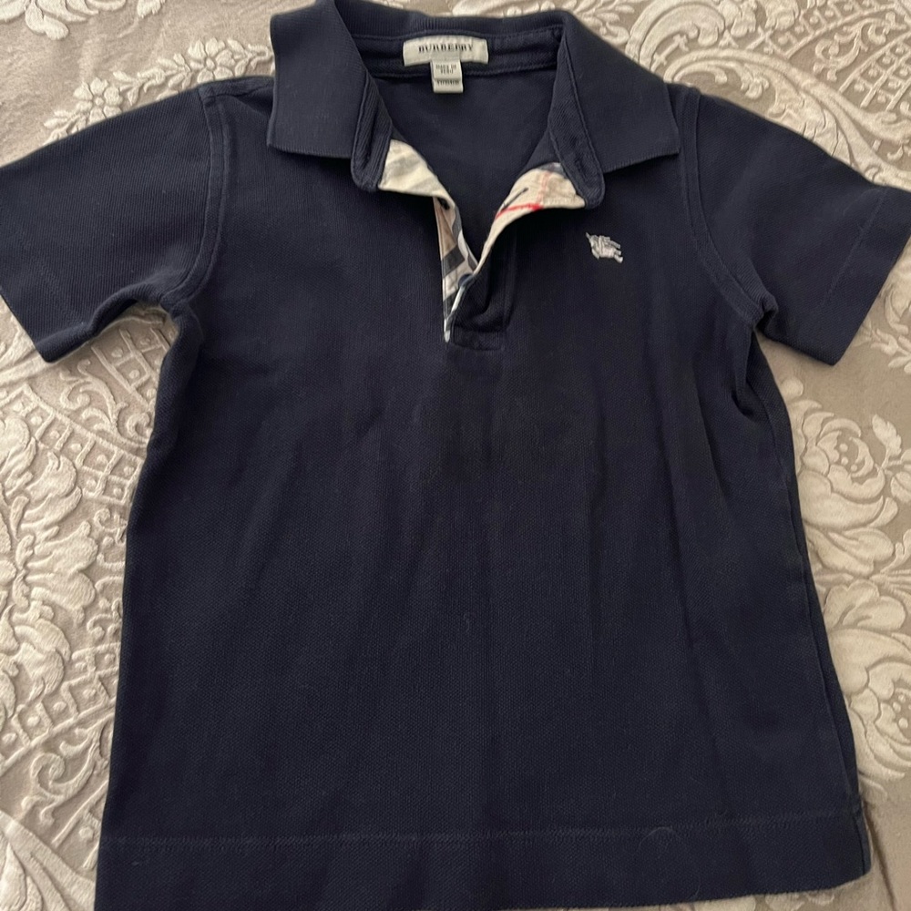 Burberry boys polo shirt top black size 4